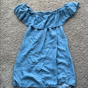 Off the shoulder denim dress